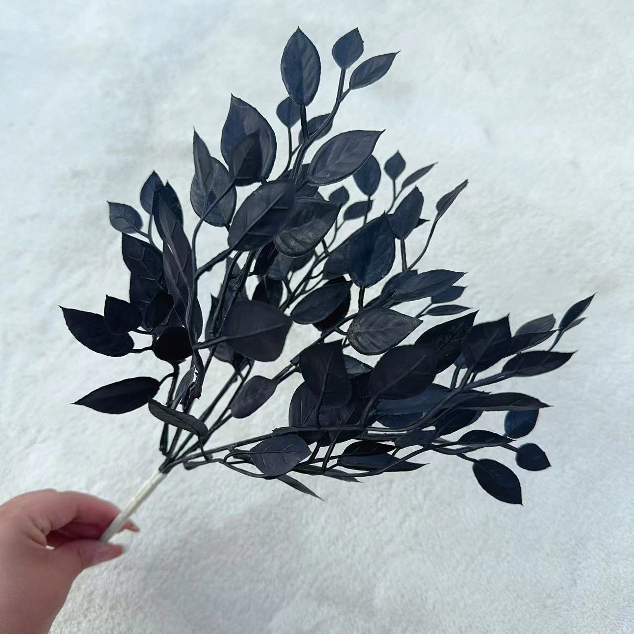 Home Decor Event - สีดําฮาโลวีนประดิษฐ์ดอกไม้ตกแต่งพืช Leave สาขาไม้ไผ่ Dahlia งานแต่งงานงานดอกไม้วัสดุ Home