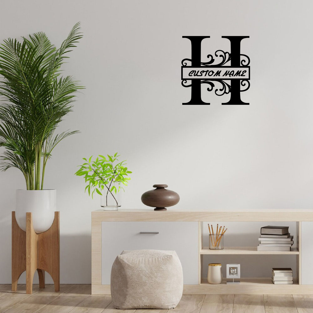 Home Decor Wall Stickers - 1 ชิ้น วอลเปเปอร์ไวนิลติดผนังลายตัวอักษร H คุณภาพเยี่ยม ปรับแต่งชื่อได้
