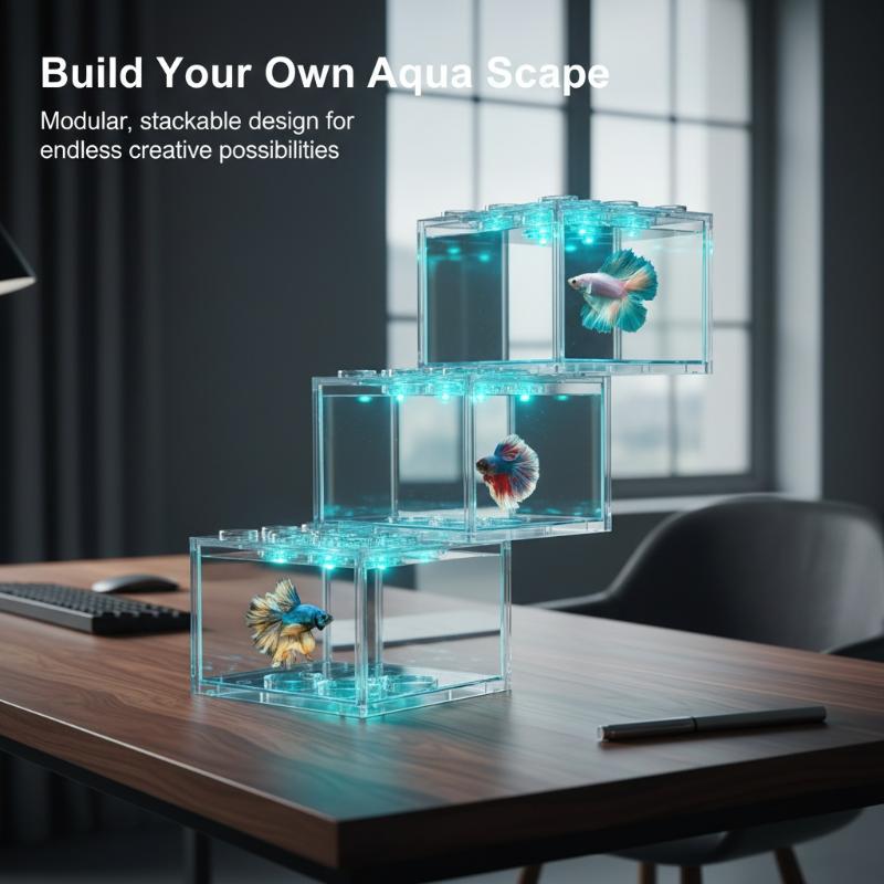 Home Decor Habitat - ตู้ปลาอะคริลิกขนาดเล็กแบบซ้อนได้ กล่องเลี้ยงสัตว์เลี้ยงสำหรับสัตว์เลื้อยคลาน ตกแต่งบ้าน สถานที่เพาะพันธุ์ เหมาะสำหรับโต๊ะทำงาน