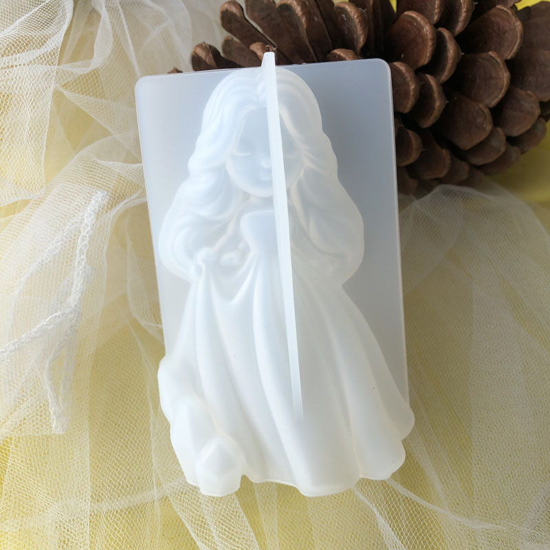 Home Decor Etsy - 3D น่ารักเจ้าหญิงซิลิโคนเทียนแม่พิมพ์ Angel สาวสบู่เรซิ่นพลาสเตอร์ทําแม่พิมพ์ DIY มนุษย์ช็อกโกแลตเบเกอรี่เครื่องมือตกแต่งบ้านของขวัญ