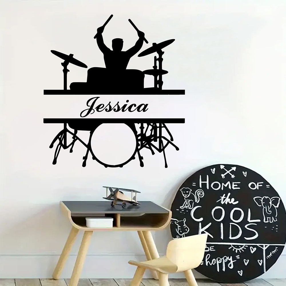 Home Decor Wall Stickers - 1PC การ์ตูนเครื่องดนตรีชื่อส่วนบุคคลตกแต่งบ้านสติ๊กเกอร์ติดผนังสำหรับตกแต่งบ้านศิลปะตกแต่งวอลล์เปเปอร์