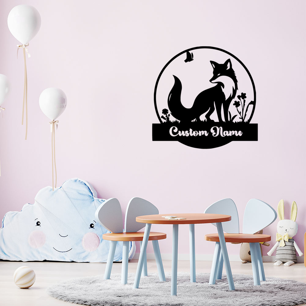 Home Decor Wall Stickers - 1PC แฟชั่นฟ็อกซ์ปรับแต่งชื่อได้สติกเกอร์ติดผนังไวนิลตกแต่งบ้านสติ๊กเกอร์ตกแต่งประตูไวนิลอาร์ตเดคอล