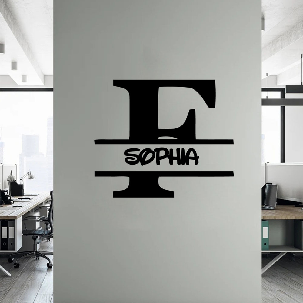 Home Decor Wall Stickers - 1PC Romantic Letter F Custom Text