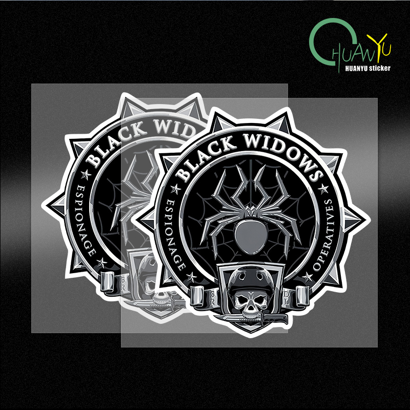 Home Decor Outlet - Black Widows สติ๊กเกอร์ติดผนัง Skull Punk สไตล์สติกเกอร์อุปกรณ์ตกแต่งตกแต่งห้องวอลล์เปเปอร์