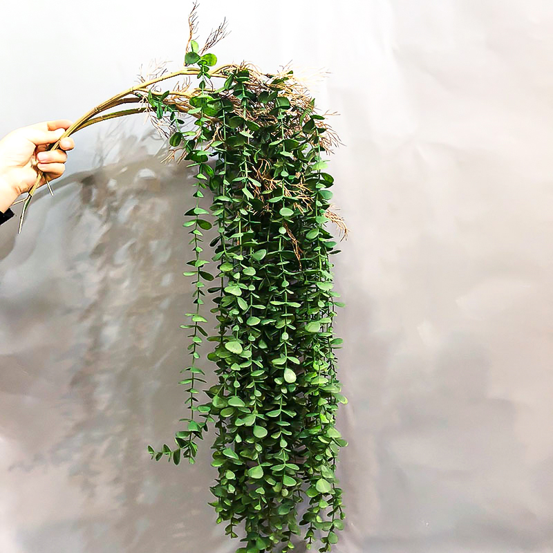 Rattan Plant Basket - 104 ซม.ปลอมยูคาลิปตัสหวายพืชประดิษฐ์ Vine พลาสติกสาขาต้นไม้แขวนผนังใบสําหรับบ้านสวนตกแต่งงานแต่งงานกลางแจ้ง
