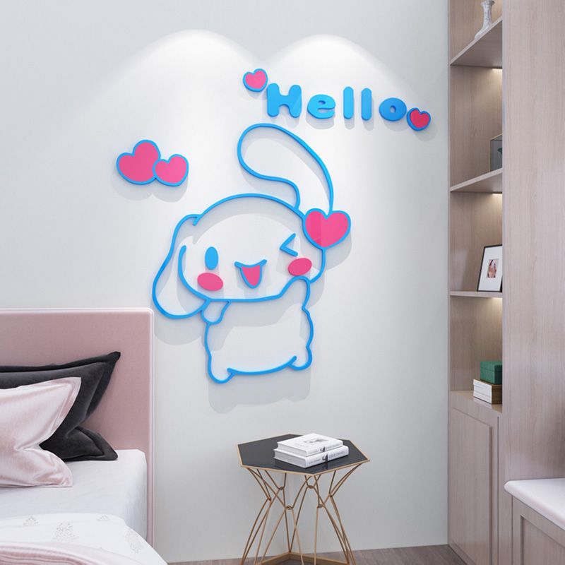 Home Decor Wall Stickers - ซานริโอ ซินนามอนโรล 3D อะคริลิคห้องเด็กพื้นหลังผนังตกแต่งสติกเกอร์วอลล์เปเปอร์สติกเกอร์กระจกตกแต่งบ้านหรือห้องครัว