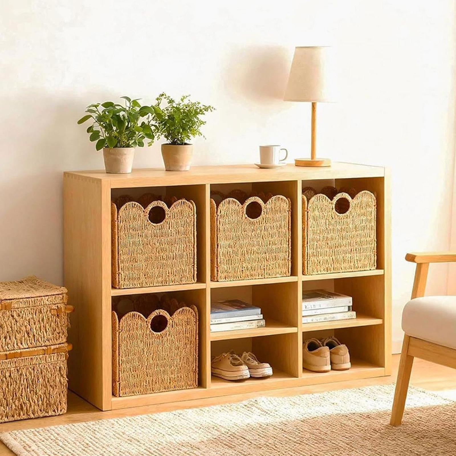 Home Decor Hampers - ตะกร้าเก็บของทำมือ DIY ตกแต่งบ้าน ตะกร้าเชือกกระดาษ ตะกร้าสาน กล่องใส่ของพับได้