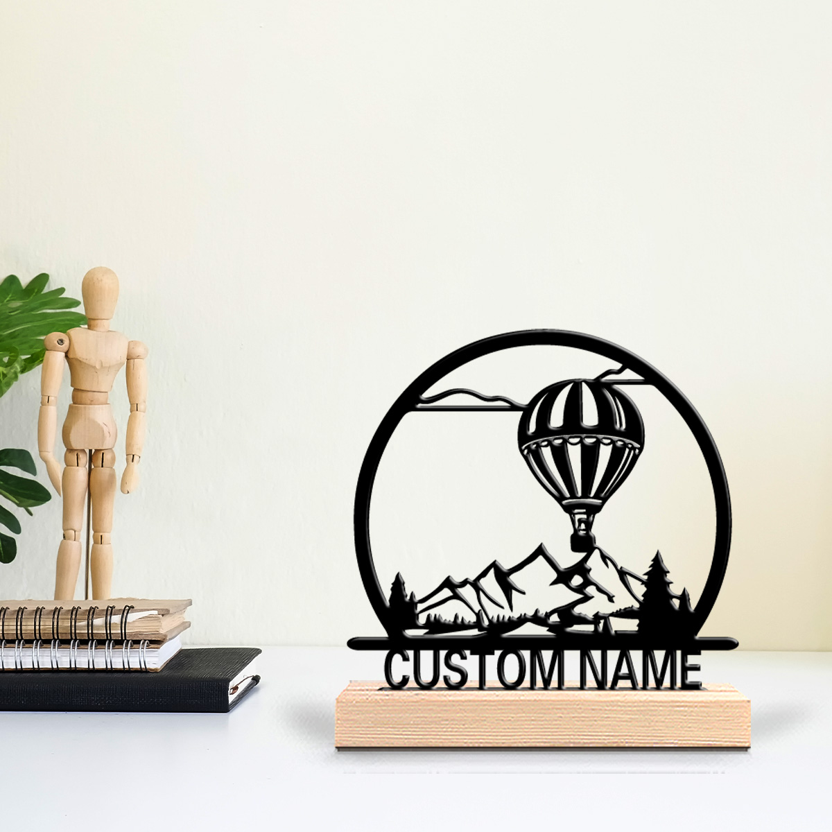 Home Decor Product - บอลลูนลมร้อน 1 ชิ้น ป้ายชื่อสั่งทำ รูปปั้นโลหะ ของตกแต่งงานศิลปะ