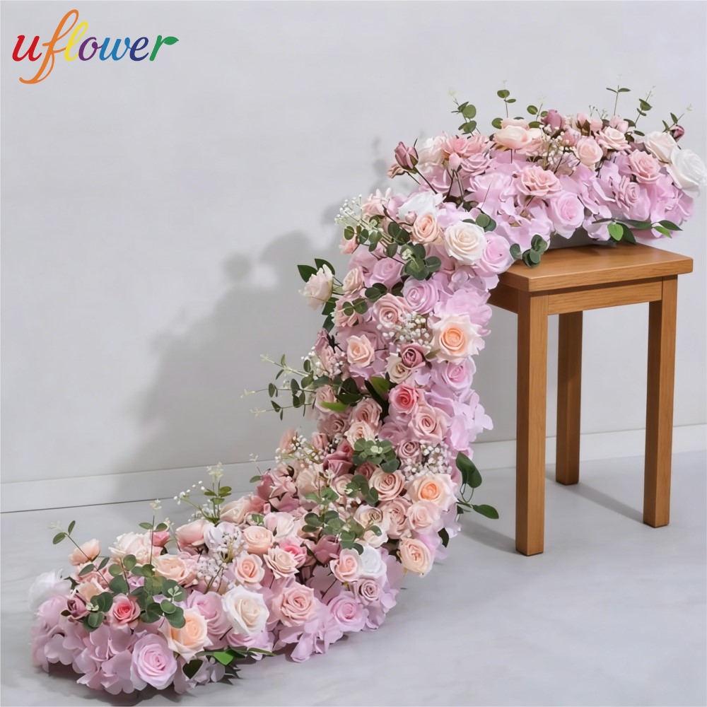 Home Decor Event - ดอกไม้ประดิษฐ์ Uflower แถวดอกไม้สำหรับตกแต่งงานแต่งงาน ฉากหลังดอกไม้ ผ้าปูโต๊ะดอกไม้ ของตกแต่งงานอีเว้นท์