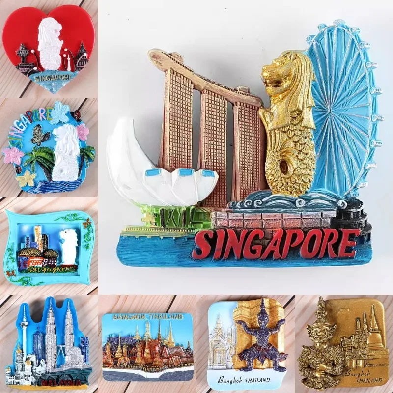 Home Decor Kuala Lumpur - ของที่ระลึกการเดินทางของสิงคโปร์แม่เหล็กติดตู้เย็นไทยมาเลเซียกัวลาลัมเปอร์ของขวัญแต่งงานการตกแต่งบ้านแม่เหล็กตู้เย็น
