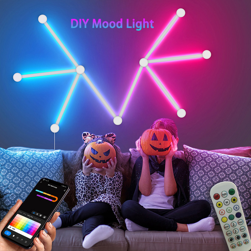 Home Decor Tv - โคมไฟติดผนัง RGB อัจฉริยะ, ไฟ LED เชื่อมต่อแอป