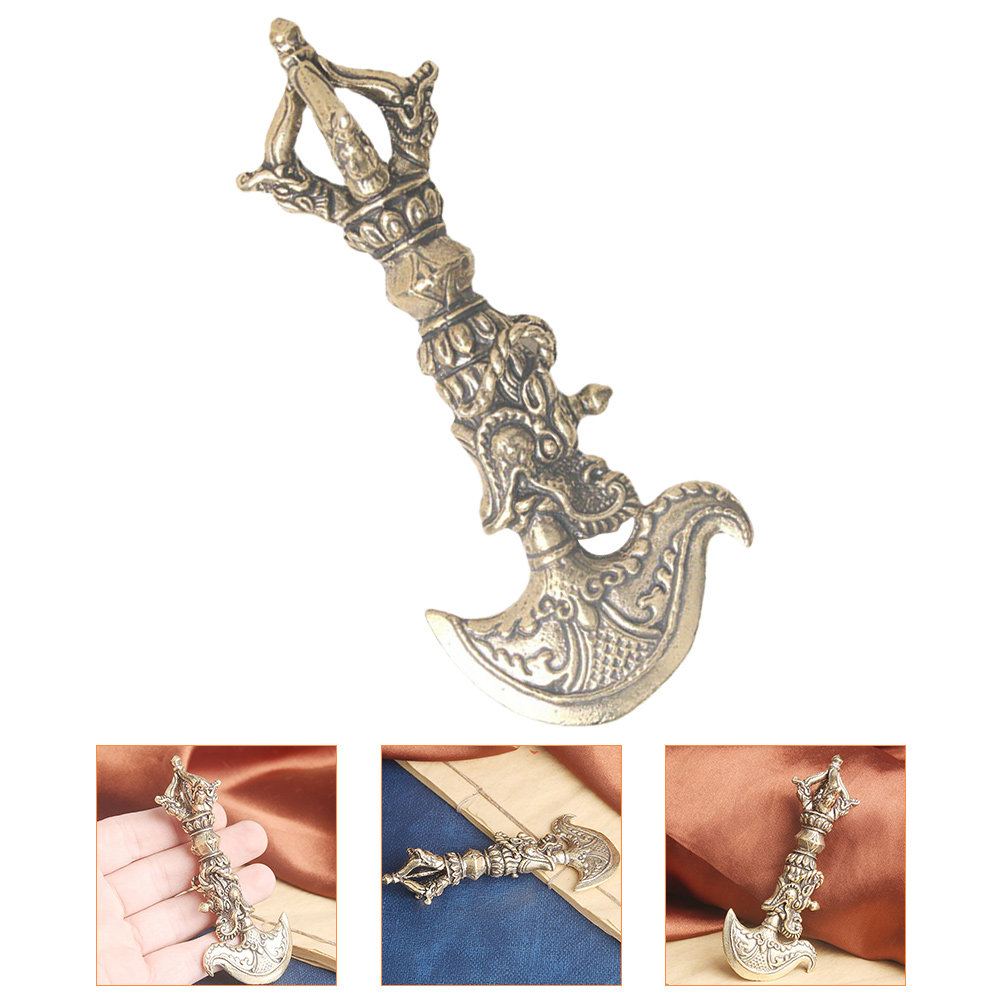 Home Decor Kit - เครื่องประดับทองเหลืองรูปวัชระขนาดเล็ก ของตกแต่งพุทธศาสนาทิเบต ของตกแต่งบนโต๊ะ งานศิลปะตกแต่งบ้าน งานฝีมือทองเหลืองทางศาสนา งานสร้างสรรค์
