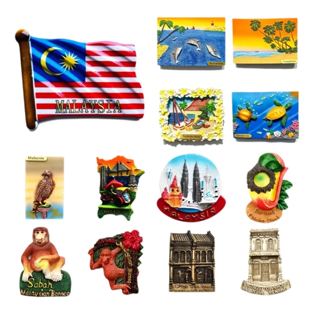 Home Decor Kuala Lumpur - แม่เหล็กติดตู้เย็น 3 มิติ มาเลเซีย, ของที่ระลึกการเดินทาง คูลาลัมเปอร์