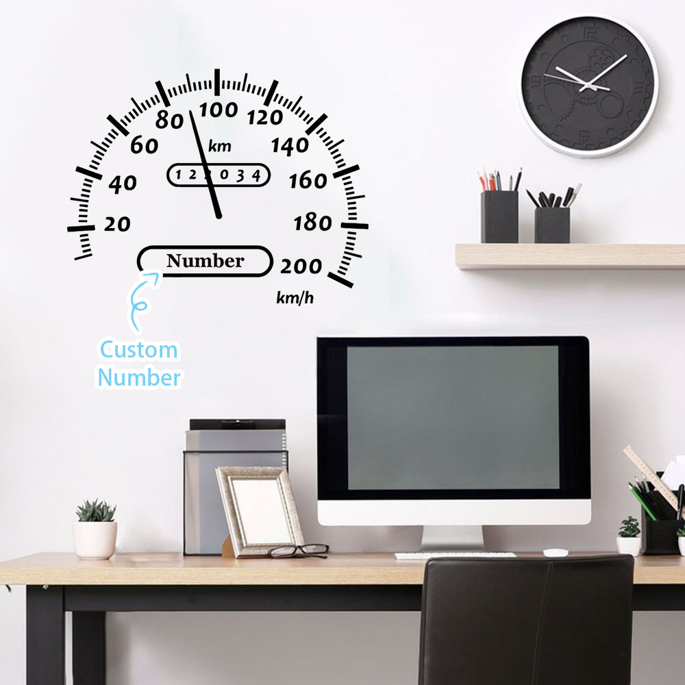 Home Decor Wall Stickers - สติ๊กเกอร์ติดผนังลายมาตรวัดน้ำมันเชื้อเพลิงแบบสร้างสรรค์ 1 ชิ้น พร้อมชื่อสั่งทำ ตกแต่งบ้าน วอลเปเปอร์ติดผนัง