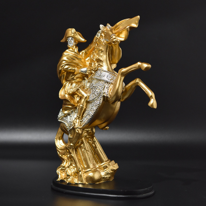 Home Decor Medieval - รูปปั้นนักรบยุคกลาง นโปเลียนขี่ม้า ทำจากเรซิ่น แต่งกายเกราะโบราณ ของตกแต่งบ้าน ของสะสม