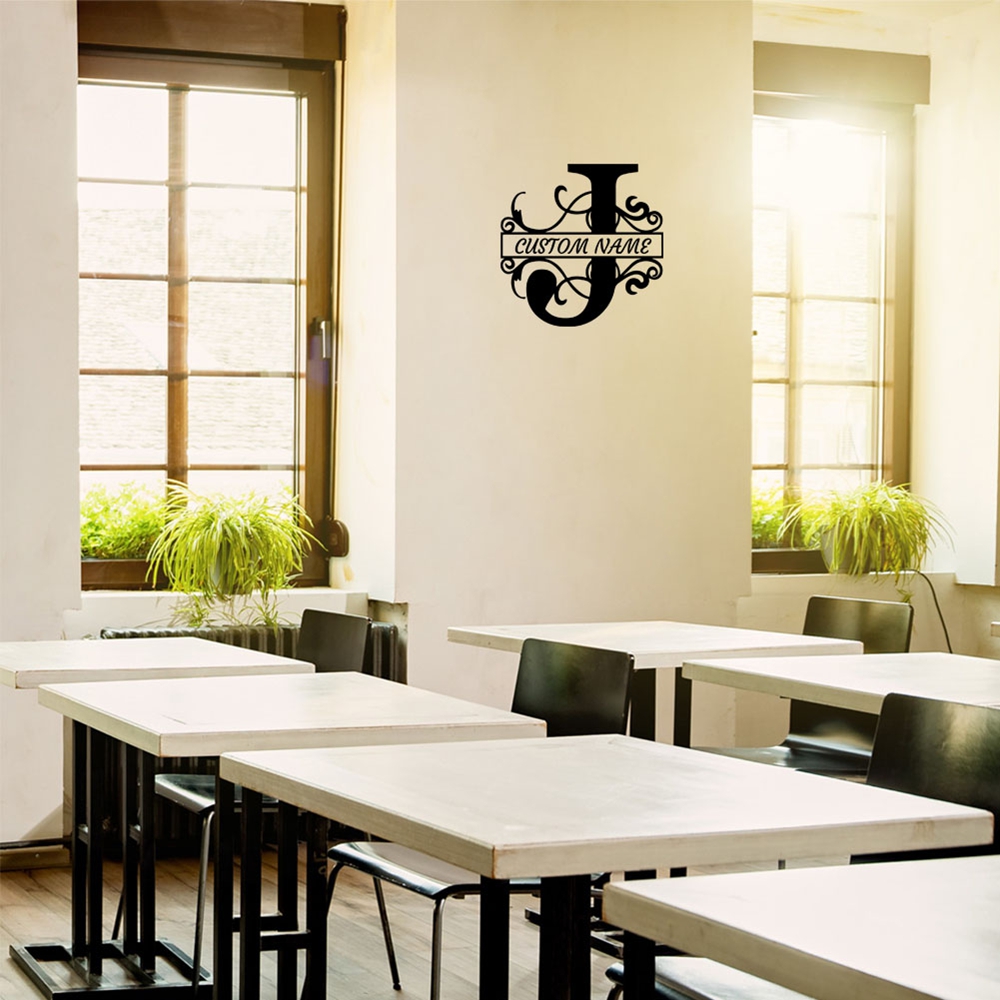 Home Decor Wall Stickers - 1PC การ์ตูนตัวอักษร J ข้อความที่กำหนดเองตกแต่งบ้านสติ๊กเกอร์ติดผนังสำหรับห้องอ่านหนังสือไวนิลอาร์ตเดคอล