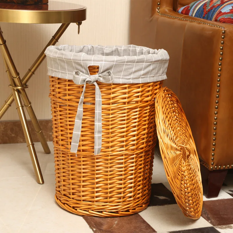 Home Decor Hampers - ตะกร้าหวายสานสำหรับใส่เสื้อผ้าแบบมีฝาปิดสำหรับตกแต่งบ้านที่ใส่ผ้าทอกล่องจัดเก็บ