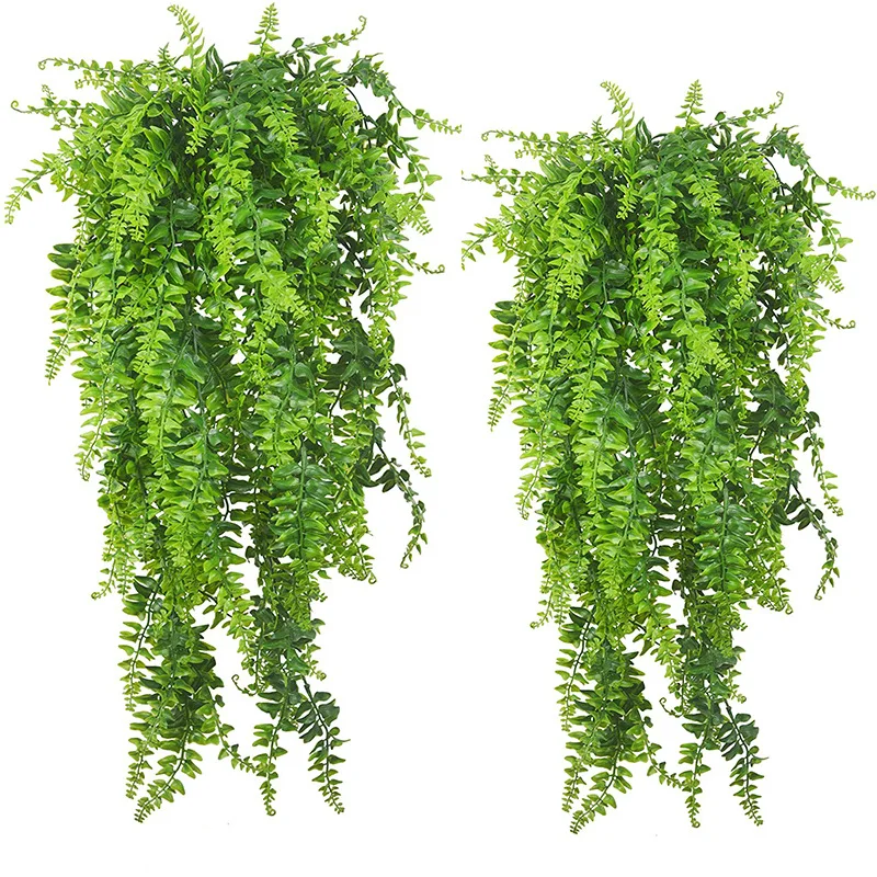 Rattan Plant Basket - 90 ซม.ประดิษฐ์ VINE ตกแต่งบ้านแขวนพลาสติก Leaf Grass