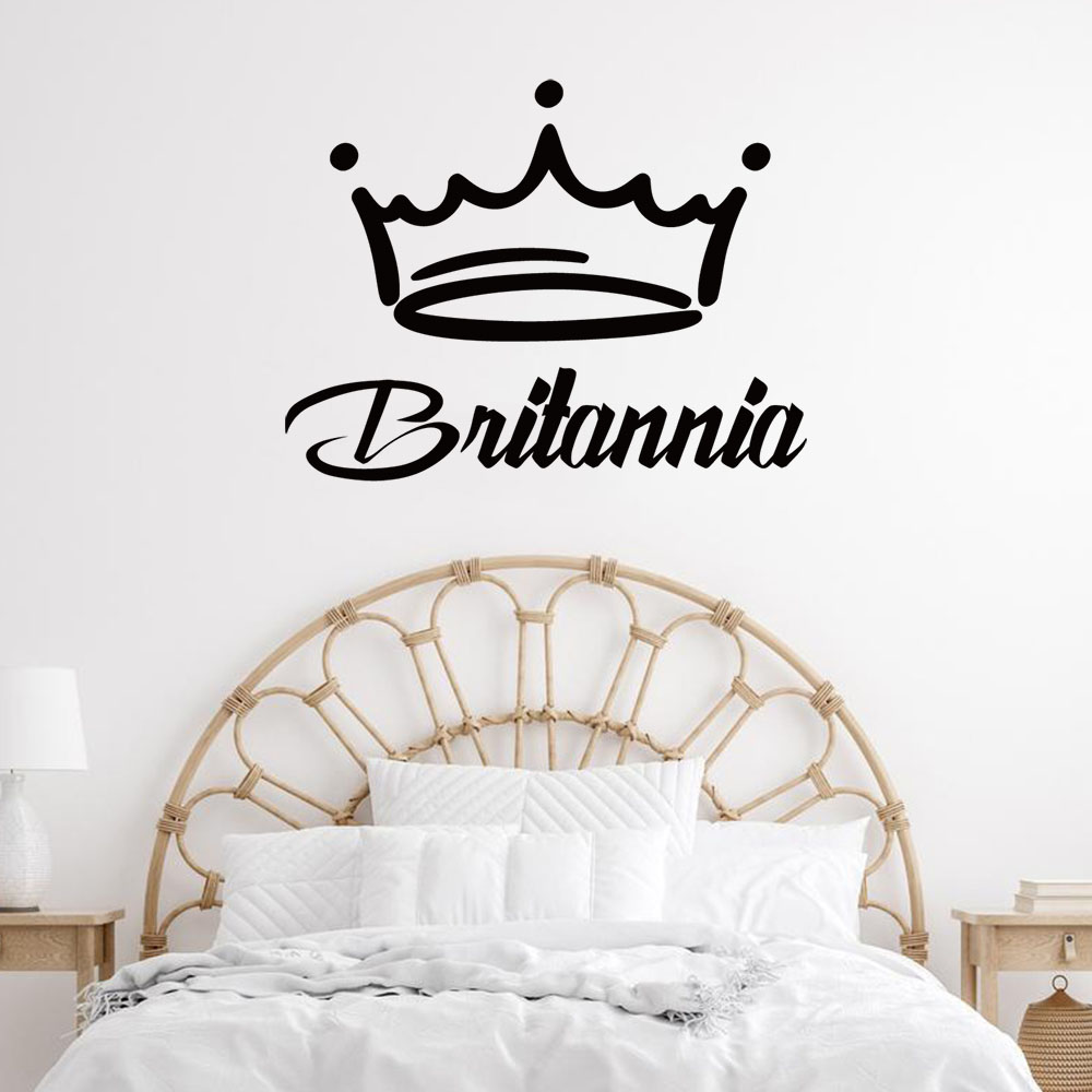 Home Decor Wall Stickers - 1PC แฟชั่นมงกุฎปรับแต่งชื่อครอบครัวสติ๊กเกอร์ติดผนังศิลปะการตกแต่งบ้านห้องศึกษาสติกเกอร์ภาพจิตรกรรมฝาผนัง