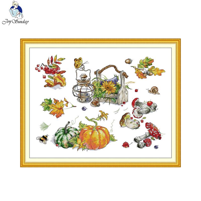 Home Decor Outlet - Joy Sunday ฤดูใบไม้ร่วงรูปแบบฟักทอง Cross Stitch ชุดตกแต่งบ้านของขวัญโรงงาน