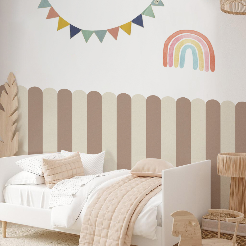 Home Decor Kit - หลากสีแนวตั้งลาย Arc วอลล์เปเปอร์เนอสเซอรี่เด็ก Wall Art เด็กห้องนั่งเล่นตกแต่งบ้านกันน้ํา