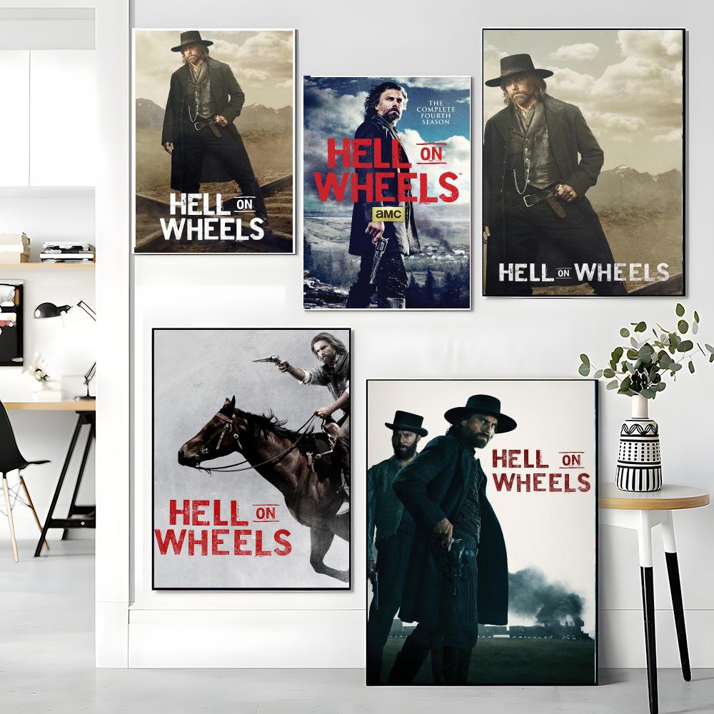 Home Decor On Wheels - ภาพวาดศิลปะการเขียนพู่กันของซีรีส์ทีวี H-Hell on Wheels-S สำหรับตกแต่งห้องนั่งเล่น ห้องนอน
