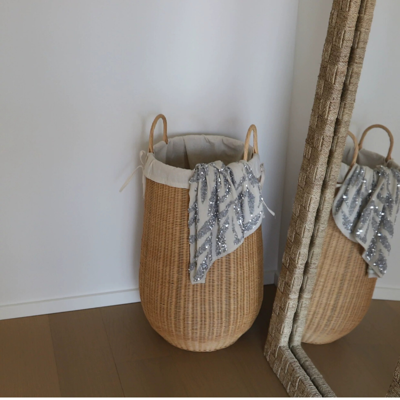 Home Decor Hampers - ตะกร้าผ้าสไตล์อินส์ทำจากหวายสำหรับห้องนอน ตะกร้าใส่ผ้าสกปรกดีไซน์สวยงาม ตกแต่งบ้านสไตล์โยคะโบโฮ