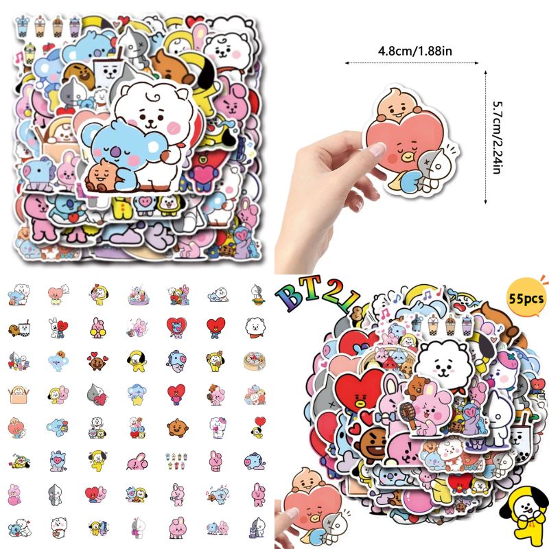 สติกเกอร์ BT 2 1 Chimmy Cooky  - Home Decor Tv บทวิจารณ์และราคา
