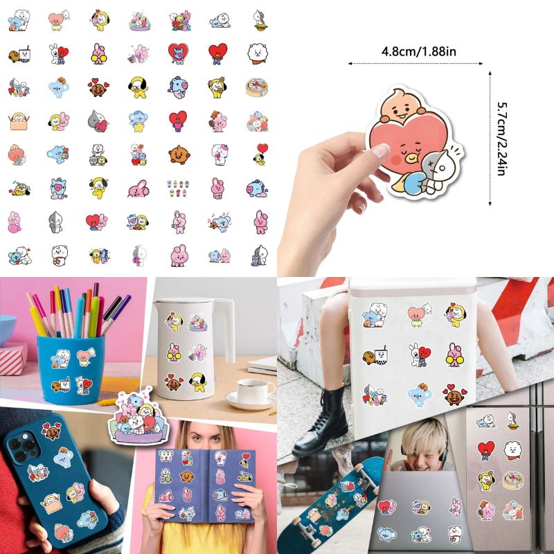 สติกเกอร์ BT 2 1 Chimmy Cooky  - Home Decor Tv บทวิจารณ์และราคา
