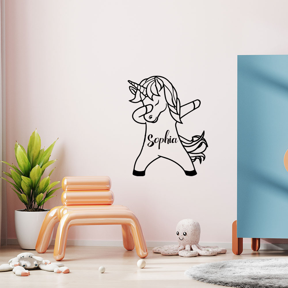 1PC DIY ยูนิคอร์นสติกเกอร์ชื่อ - Home Decor Wall Stickers บทวิจารณ์และราคา
