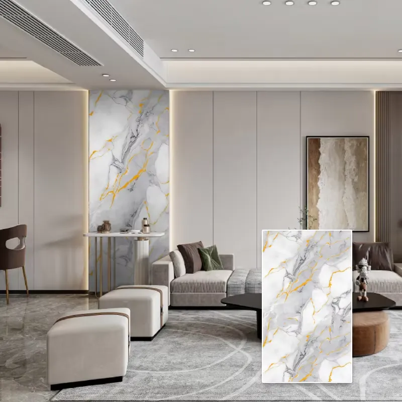 แผ่นผนังลายหินอ่อน PVC กันน้ำ  - Home Decor Wpc Panel บทวิจารณ์และราคา