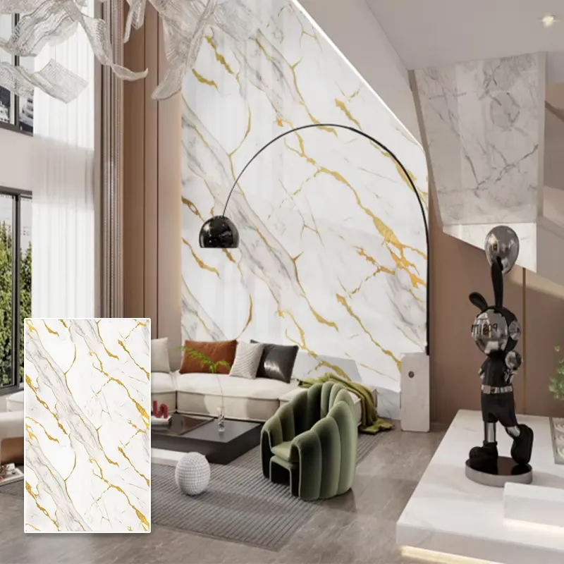 แผ่นผนังลายหินอ่อน PVC กันน้ำ  - Home Decor Wpc Panel บทวิจารณ์และราคา