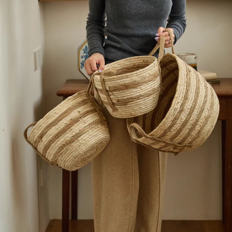 พรีเมี่ยมเชือกฝ้ายทอตะกร้าเก็บ - Home Decor Hampers บทวิจารณ์และราคา