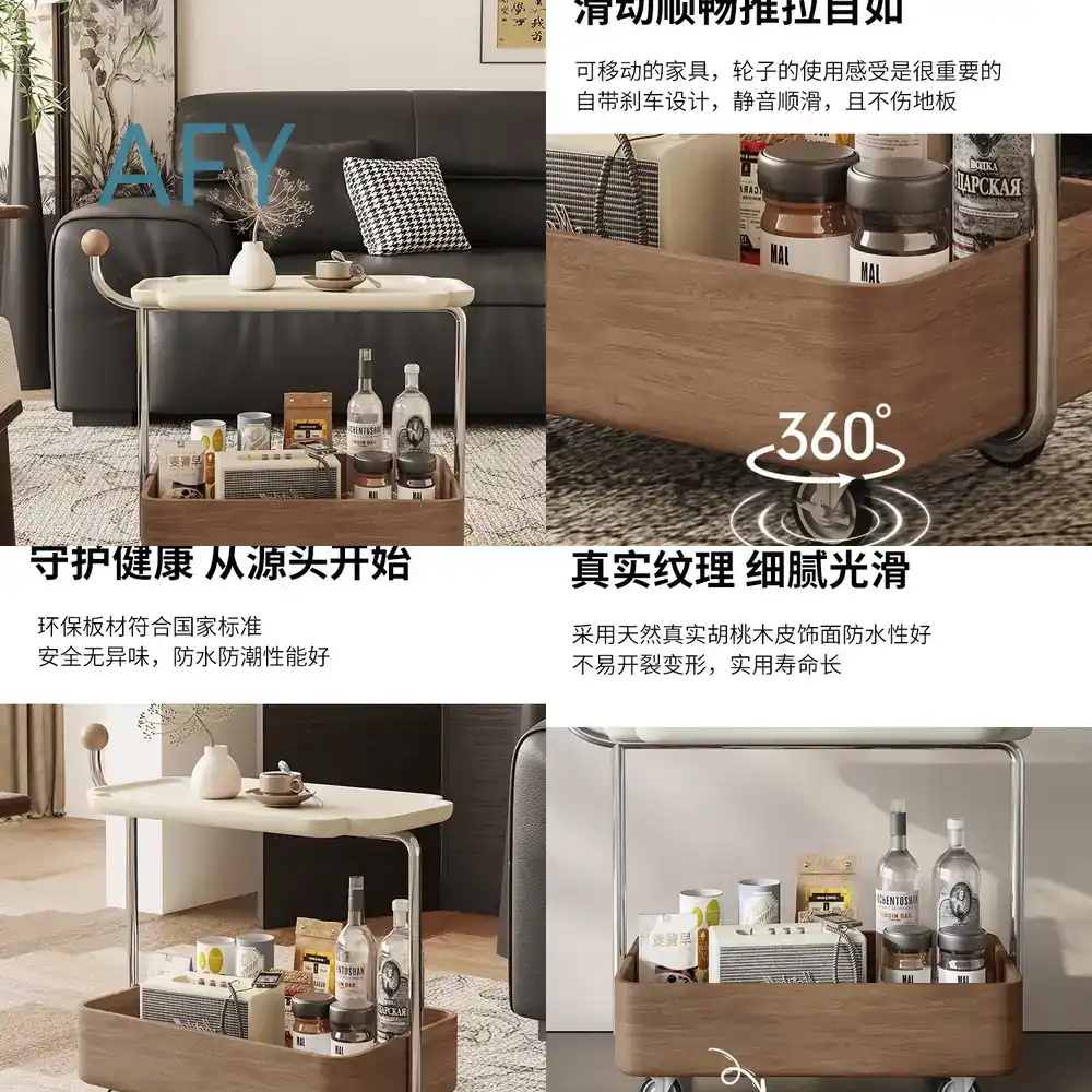 โต๊ะข้างโซฟาแบบวินเทจมีล้อเลื่ - Home Decor On Wheels บทวิจารณ์และราคา