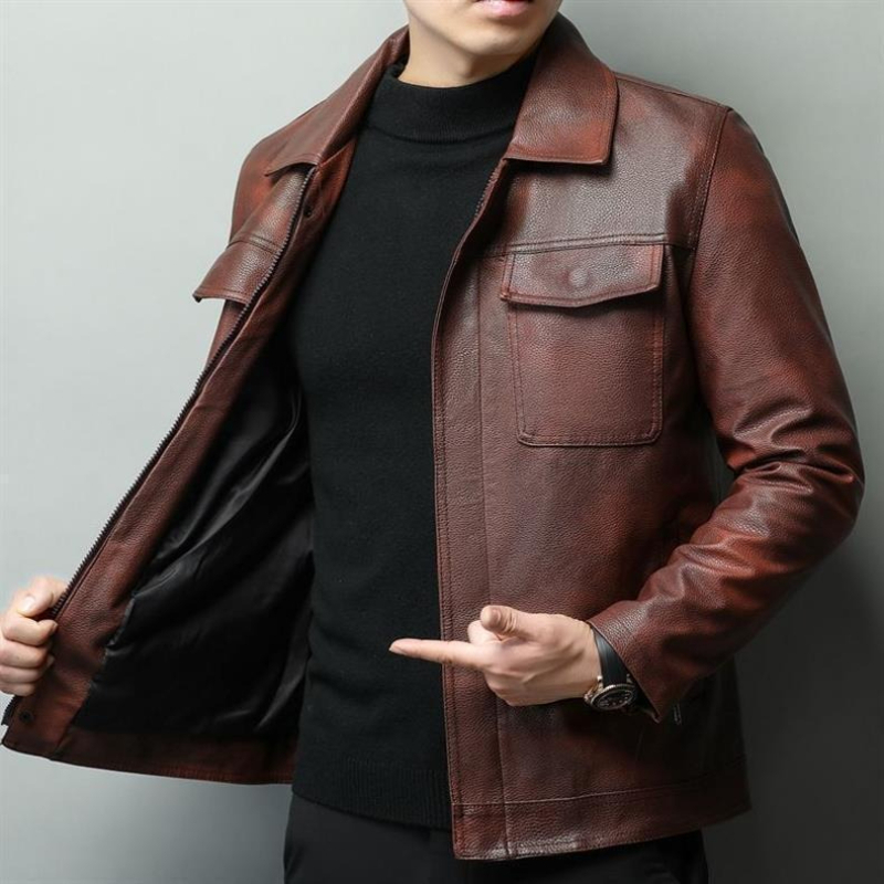 แจ็คเก็ตหนังวัวแท้สีน้ำตาลวินเ - Cowhide Rug Faux บทวิจารณ์และราคา