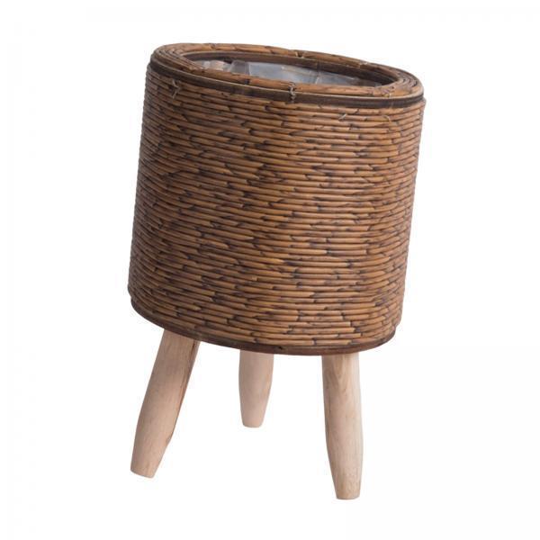 ตะกร้าสานแบบมีขา 2 ชิ้นสำหรับจ - Rattan Plant Basket บทวิจารณ์และราคา