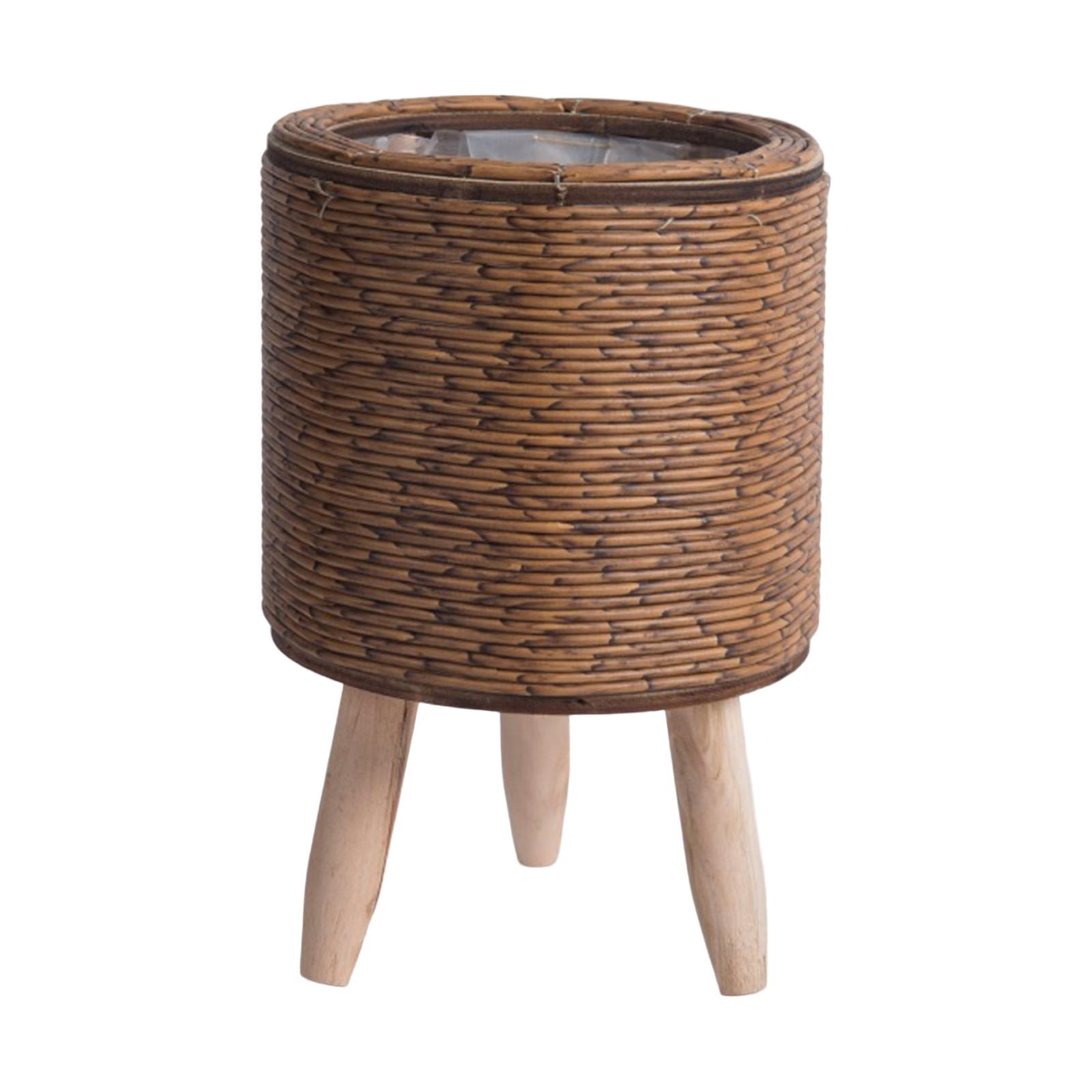 ตะกร้าสานแบบมีขา 2 ชิ้นสำหรับจ - Rattan Plant Basket บทวิจารณ์และราคา