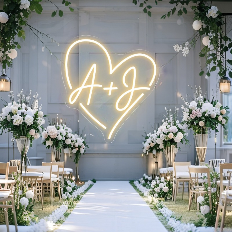 CUSTOM Initials หัวใจ LED Neon - Home Decor Product บทวิจารณ์และราคา