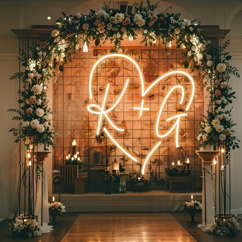 CUSTOM Initials หัวใจ LED Neon - Home Decor Product บทวิจารณ์และราคา