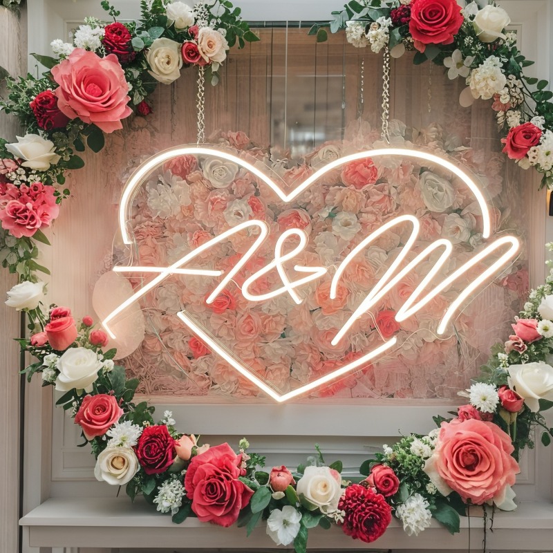 CUSTOM Initials หัวใจ LED Neon - Home Decor Product บทวิจารณ์และราคา