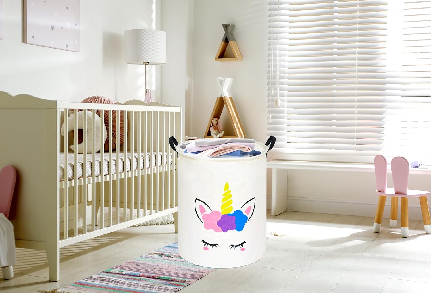 ตะกร้าผ้าทรงกลมลายยูนิคอร์น กล - Home Decor Hampers บทวิจารณ์และราคา