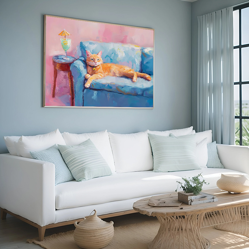 ภาพพิมพ์บนผ้าใบลายแมวยุคกลางแล - Home Decor Medieval บทวิจารณ์และราคา