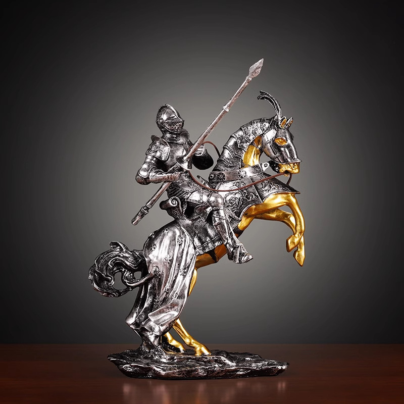 ตกแต่งบ้านประติมากรรมอัศวินทอง - Home Decor Medieval บทวิจารณ์และราคา