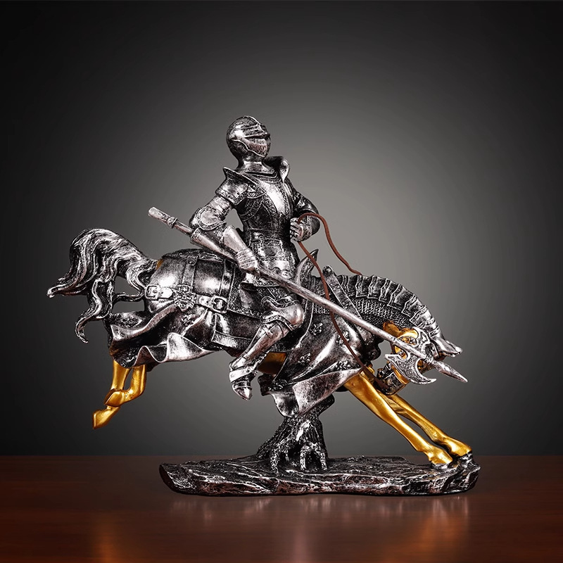 ตกแต่งบ้านประติมากรรมอัศวินทอง - Home Decor Medieval บทวิจารณ์และราคา