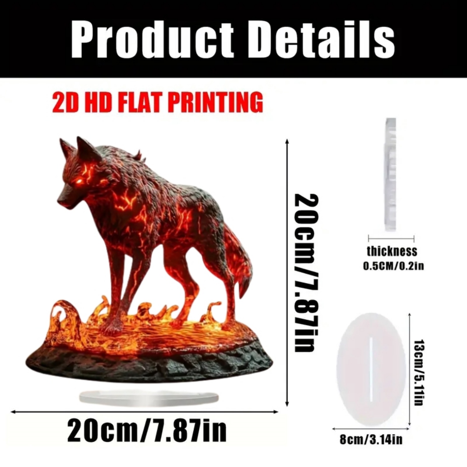 รูปปั้นหมาป่าเปลวไฟ,2D ตุ๊กตาอ - Home Decor Kit บทวิจารณ์และราคา