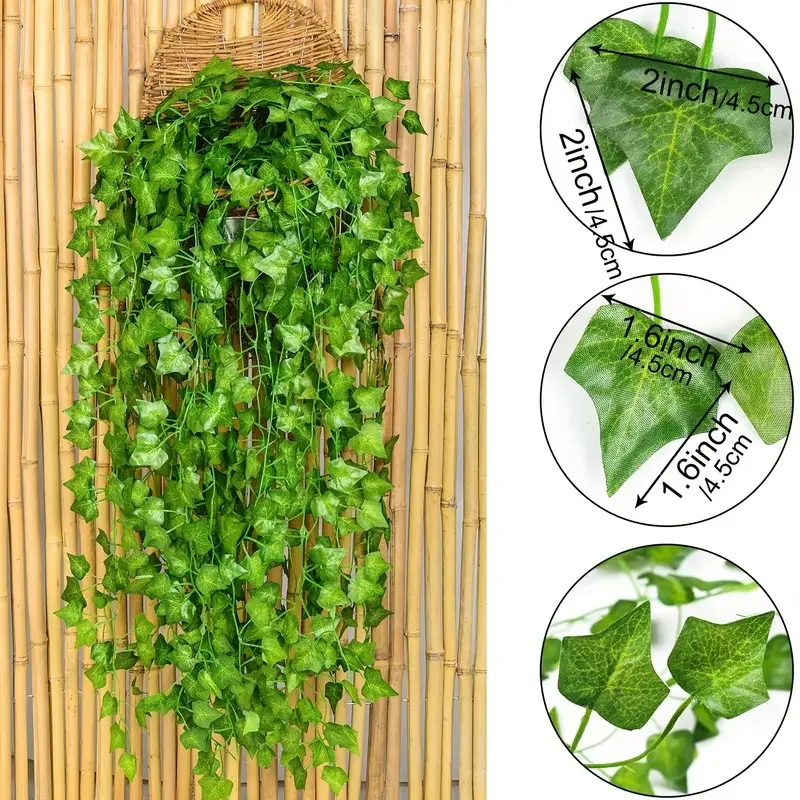 ใบไม้เลื้อยประดิษฐ์สีเขียว ใบไ - Rattan Plant Basket บทวิจารณ์และราคา