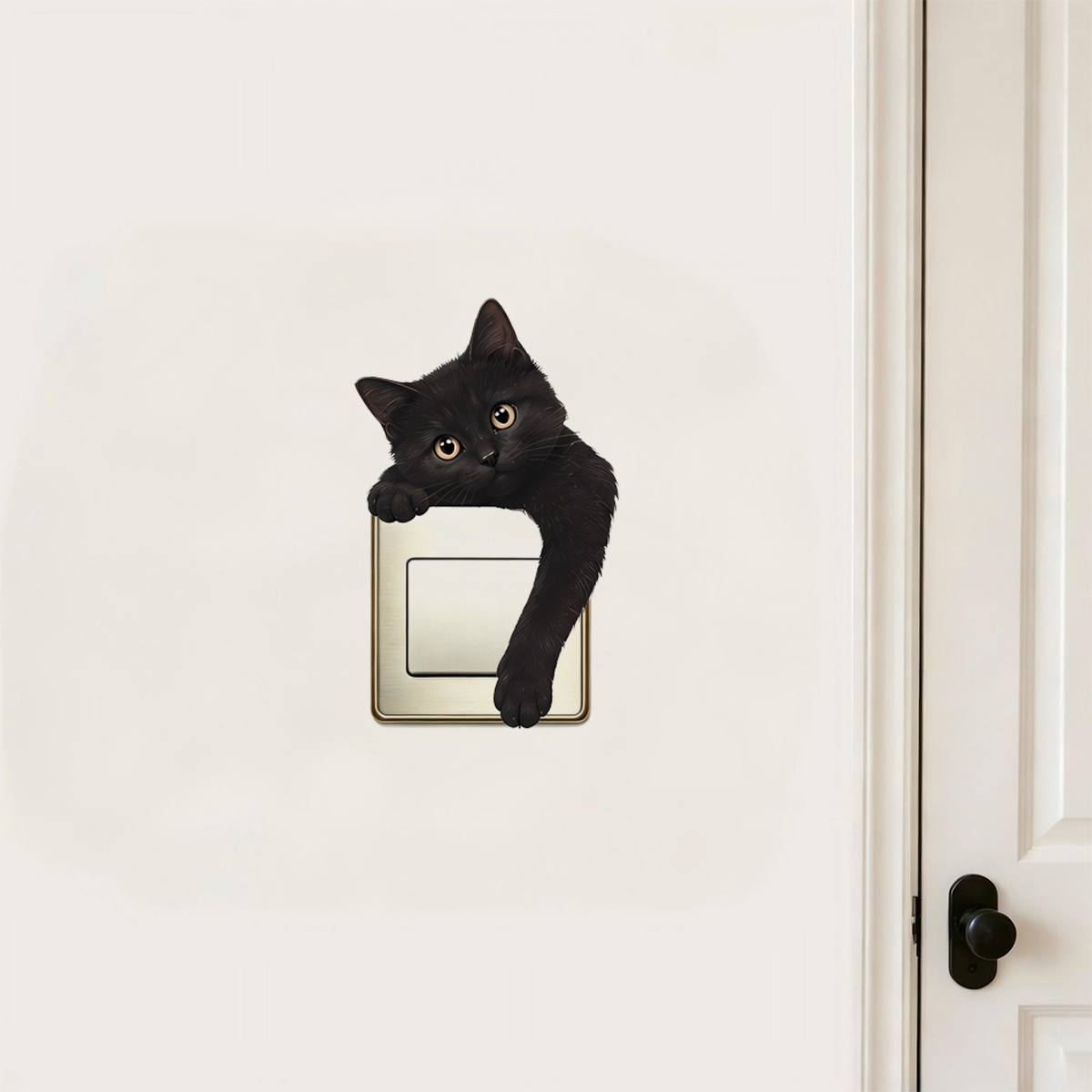 สติ๊กเกอร์ติดผนังรูปแมวดำน่ารั - Home Decor Outlet บทวิจารณ์และราคา