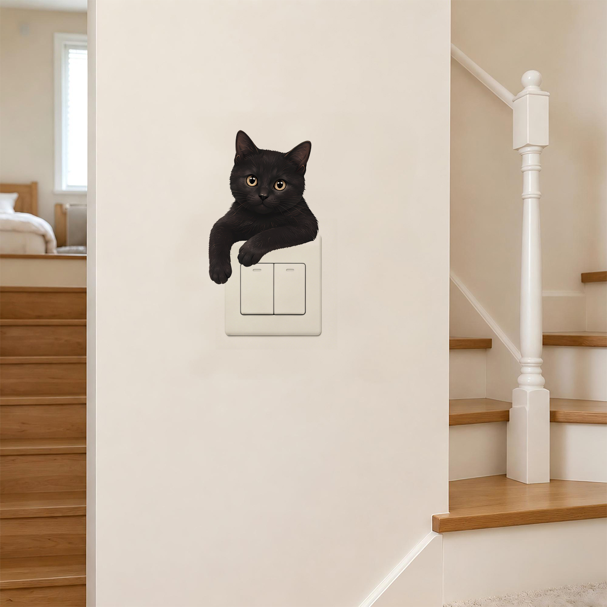 สติ๊กเกอร์ติดผนังรูปแมวดำน่ารั - Home Decor Outlet บทวิจารณ์และราคา