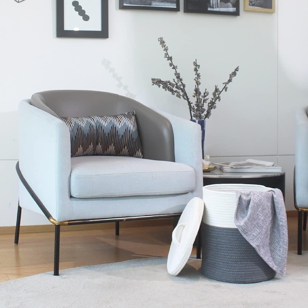 ตะกร้าเก็บของเชือกฝ้ายมีฝาปิด  - Home Decor Hampers บทวิจารณ์และราคา