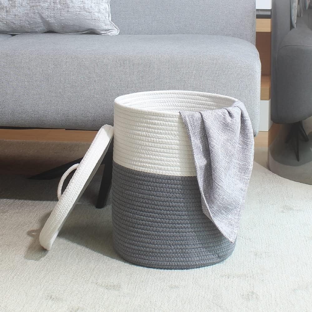 ตะกร้าเก็บของเชือกฝ้ายมีฝาปิด  - Home Decor Hampers บทวิจารณ์และราคา
